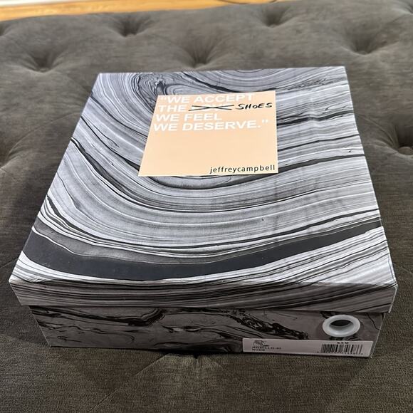 Jeffery Campbell | ‘Rodillo Hi’ Nude Leather Geometric Cut-Out Wedge Sandals 8.5 - Picture 4 of 9